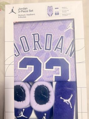 Jordan Lavender 3-Piece Baby Pajama Set with 23 Detail